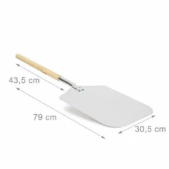 Relaxdays Pelle à Pizza Gâteau Rectangle 30,5 X 79 Cm En Métal Avec Manche En Bois Plateau Cuisine Pelle Pour Four Pain, Métal Et Bois -Four à pizza Soldes 2022 10366690 4
