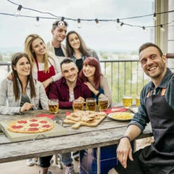 Relaxdays Pierre à Pizza 3 Cm épaisseur Pierre à Pain Rectangle Support En Métal Pelle à Pizza En Bois HxlxP: 7 X 43 X 31,5 Cm Cuisson Au Four Flammèches Spatule Pizza En Bois, Nature -Four à pizza Soldes 2022 10366942 5