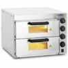 ROYAL CATERING Four A Pizza Electrique Four Pizza Professionnel Pain 2 Chambres Chamotte 3000 W - Gris