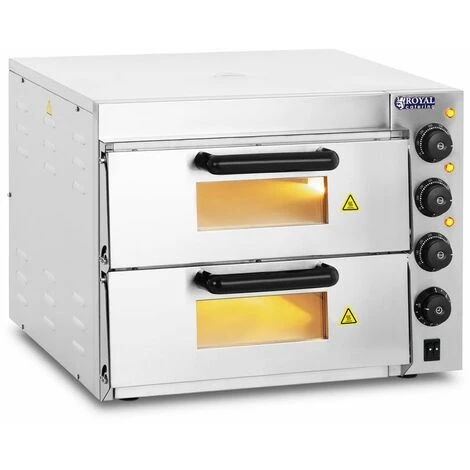 ROYAL CATERING Four A Pizza Electrique Four Pizza Professionnel Pain 2 Chambres Chamotte 3000 W - Gris 3 ROYAL CATERING Four A Pizza Electrique Four Pizza Professionnel Pain 2 Chambres Chamotte 3000 W - Gris