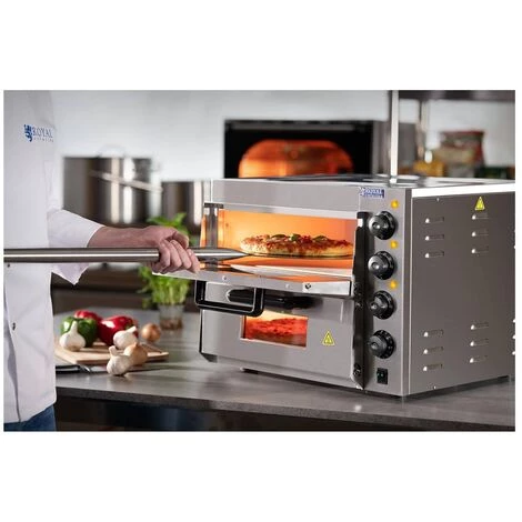 ROYAL CATERING Four A Pizza Electrique Four Pizza Professionnel Pain 2 Chambres Chamotte 3000 W - Gris 6 ROYAL CATERING Four A Pizza Electrique Four Pizza Professionnel Pain 2 Chambres Chamotte 3000 W - Gris – Image 4