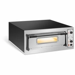 Royal Catering Four À Pizza Électrique 1 Étage @ 66x99x14cm 7,2kW 400V 455 °C - Rouge, Argent, Turquoise