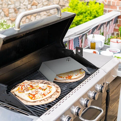 Relaxdays Four Pizza Barbecue, Pierre & Pelle, Thermomètre, Accessoires, Acier Inox, 10 X 55,5 X 40 Cm, Argenté 5 Relaxdays Four Pizza Barbecue, Pierre & Pelle, Thermomètre, Accessoires, Acier Inox, 10 X 55,5 X 40 Cm, Argenté – Image 3