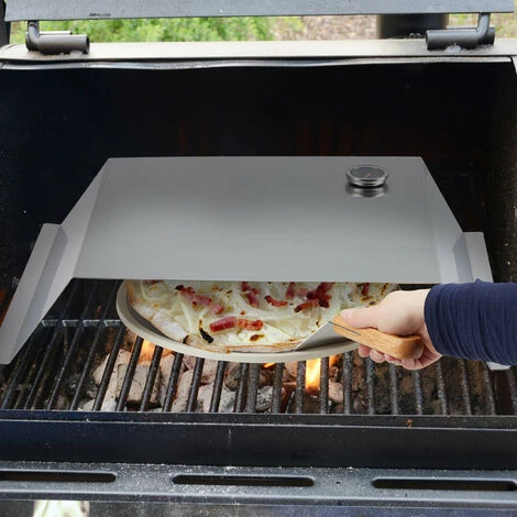 Relaxdays Four Pizza Barbecue, Pierre & Pelle, Thermomètre, Accessoires, Acier Inox, 10 X 55,5 X 40 Cm, Argenté 6 Relaxdays Four Pizza Barbecue, Pierre & Pelle, Thermomètre, Accessoires, Acier Inox, 10 X 55,5 X 40 Cm, Argenté – Image 4