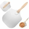 BEARSU Pelle à Pizza, Pelle à Pizza En Aluminium, Pizza Paddle Avec Manche En Bois Pliable Pour Les Pizzas, Tartes, Pain (Argent)