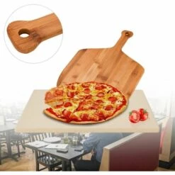DEVENIRRICHE Pierre à Pizza Amazy Incl. Pelle à Pizza En Bambou, Feuille De Cuisson Permanente Et Insert - La Pierre à Pain Ultra-résistante Donne à Votre Pizza Le Goût Italien Original De La Pizza Croustillante Au Four à Pierre -Four à pizza Soldes 2022 33632926 3