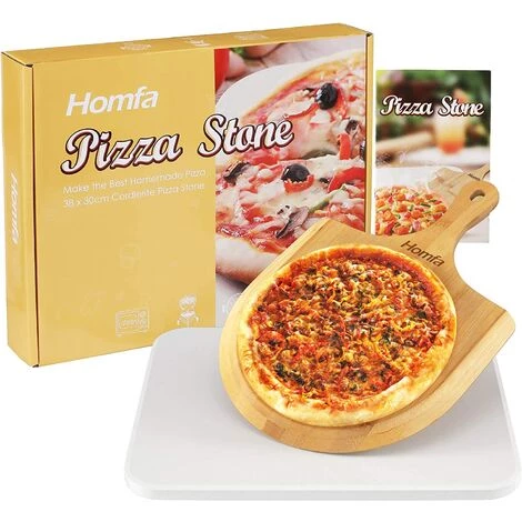 MVPOWER Ensemble De Pierres à Pizza Cordiérite Pour Four Ou Barbecue, Pelle à Pizza En Bambou, Planche De Charcuterie Spatule à Pizza Peel - Faire Une Base De Pizza Italienne | Plaque De Cuisson Pour Barbecue | Pain De Cuisson, 28,2 X 39,5 X 1 Cm 3 MVPOWER Ensemble De Pierres à Pizza Cordiérite Pour Four Ou Barbecue, Pelle à Pizza En Bambou, Planche De Charcuterie Spatule à Pizza Peel - Faire Une Base De Pizza Italienne | Plaque De Cuisson Pour Barbecue | Pain De Cuisson, 28,2 X 39,5 X 1 Cm
