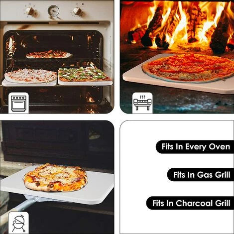 MVPOWER Ensemble De Pierres à Pizza Cordiérite Pour Four Ou Barbecue, Pelle à Pizza En Bambou, Planche De Charcuterie Spatule à Pizza Peel - Faire Une Base De Pizza Italienne | Plaque De Cuisson Pour Barbecue | Pain De Cuisson, 28,2 X 39,5 X 1 Cm 6 MVPOWER Ensemble De Pierres à Pizza Cordiérite Pour Four Ou Barbecue, Pelle à Pizza En Bambou, Planche De Charcuterie Spatule à Pizza Peel - Faire Une Base De Pizza Italienne | Plaque De Cuisson Pour Barbecue | Pain De Cuisson, 28,2 X 39,5 X 1 Cm – Image 4