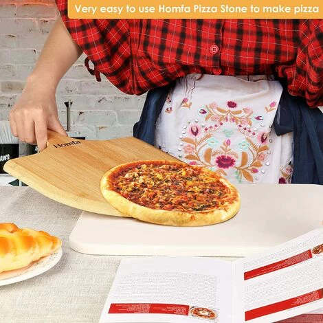 MVPOWER Ensemble De Pierres à Pizza Cordiérite Pour Four Ou Barbecue, Pelle à Pizza En Bambou, Planche De Charcuterie Spatule à Pizza Peel - Faire Une Base De Pizza Italienne | Plaque De Cuisson Pour Barbecue | Pain De Cuisson, 28,2 X 39,5 X 1 Cm 7 MVPOWER Ensemble De Pierres à Pizza Cordiérite Pour Four Ou Barbecue, Pelle à Pizza En Bambou, Planche De Charcuterie Spatule à Pizza Peel - Faire Une Base De Pizza Italienne | Plaque De Cuisson Pour Barbecue | Pain De Cuisson, 28,2 X 39,5 X 1 Cm – Image 5