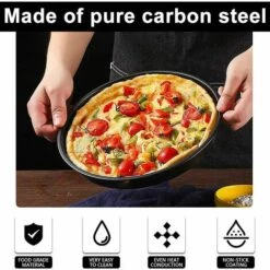 PERLE RARE 2 Pièces Plateau à Pizza, Revêtement Antiadhésif, Plateau à Pizza Rond, Grille De Plateau à Pizza En Acier Au Carbone Antiadhésif, Adapté à La Cuisson Des Pizzas Au Restaurant Et à La Maison (7 Pouces + 9 Pouces) -Four à pizza Soldes 2022 35105695 3