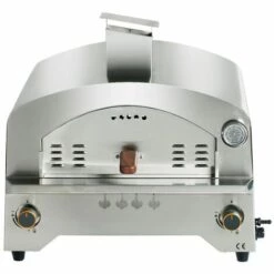 Bighorn Four à Pizza Portable à Gaz Avec Plaque Céramique 13 Pouces Barbecue - Acier Inoxydable+Marron