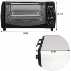 WOLTU Mini Four électrique Avec Minuterie.Four à Rôtir.12 Litres. 800 W. Blanc + Noir -Four à pizza Soldes 2022 38233536 3