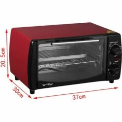 WOLTU Mini Four Electrique 12 LITRES 800W.avec Plaque De Cuisson Minuterie 0-250 °C.ROUGE -Four à pizza Soldes 2022 38233768 3