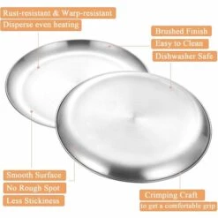 SUNFLOWER Plateaux De Four à Pizza Plaques Rondes à Pizza En Acier Inoxydable 26 Cm Anti-adhésive Plat De Cuisson à Pizza -Four à pizza Soldes 2022 41543342 4