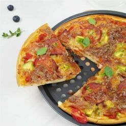 SUNFLOWER Poêles à Pizza Avec Trous 32 Cm Plaque Cuisson Pizza Ronds Antiadhésifs En Acier Au Carbone Perforés Pour La Maison, Noir -Four à pizza Soldes 2022 41545534 3