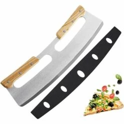 BRIDAY Pizza Knife, Couteau Pizza En Acier Inoxydable, Coupe-Pizza Avec Manche En Bois, Couteau à Pizza, Coupe-Couteau à Pizza, Pour Pizza, Tartes, Gaufres, Lasagne