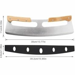 BRIDAY Pizza Knife, Couteau Pizza En Acier Inoxydable, Coupe-Pizza Avec Manche En Bois, Couteau à Pizza, Coupe-Couteau à Pizza, Pour Pizza, Tartes, Gaufres, Lasagne -Four à pizza Soldes 2022 43153782 3