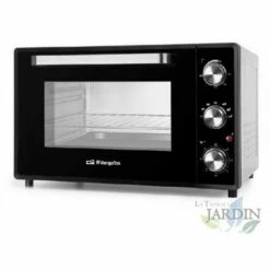 SUINGA Four à Convection Orbegozo 60 Litres. NOIR ARGENT. Chaleur Supérieure Et Inférieure. Double Porte Vitrée. Puissance: 2000W.