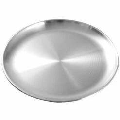 Plaques à Pizza En Acier Inoxydable,Ronde Plateau à Pizza Diamètre, Robuste Et Inodore 23 Cm Fontainebleau Argent