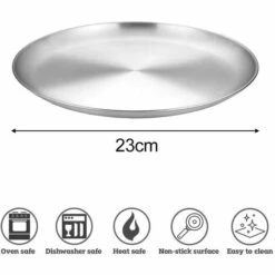 Plaques à Pizza En Acier Inoxydable,Ronde Plateau à Pizza Diamètre, Robuste Et Inodore 23 Cm Fontainebleau Argent -Four à pizza Soldes 2022 44559928 3