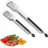 Pinces De Cuisine De Qualité Supérieure En Acier Inoxydable Avec Poignée Anti-Glisse En Silicone 9 Pouces Et 12 Pouces Fontainebleau 2Pcs