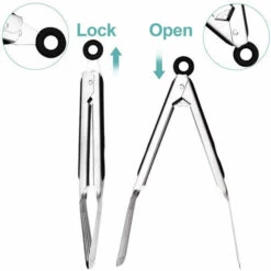 Pinces De Cuisine De Qualité Supérieure En Acier Inoxydable Avec Poignée Anti-Glisse En Silicone 9 Pouces Et 12 Pouces Fontainebleau 2Pcs -Four à pizza Soldes 2022 44559929 3