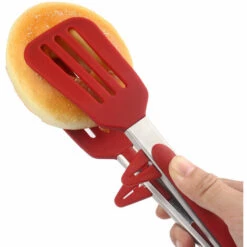Pince Ustensiles De Cuisine En Acier Inoxydable Et Silicone Alimentaire,Pince De Cuisine Résistant à Chaleur 27*5.7cm Fontainebleau 2Pcs Noir Rouge -Four à pizza Soldes 2022 44560667 4
