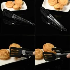 Pince Ustensiles De Cuisine En Acier Inoxydable Et Silicone Alimentaire,Pince De Cuisine Résistant à Chaleur 27*5.7cm Fontainebleau 2Pcs Noir Rouge -Four à pizza Soldes 2022 44560667 5