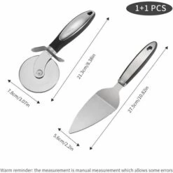TINOR 2 Pièces Coupe-Pizza, Roulettes à Pizza Et Pelle à Pizza Set Acier Inoxydable Avec Manche Antidérapant Pour Tarte, Pizza Ou Gâteau, Passe Au Lave-Vaisselle -Four à pizza Soldes 2022 45809979 5