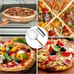 TINOR 30,5 Cm Pelle à Pizza, Couteau à Pizza En Acier Inoxydable, Pelle à Pizza Aluminium Avec Poignée En Bois Pliable + Coupe-Pizza Pour La Cuisson De Pizza Tartes Au Pain Gâteau -Four à pizza Soldes 2022 45809984 5