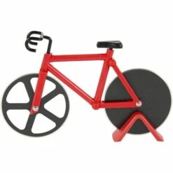 Kueatily Coupe-pizza Vélo Avec Support (Rouge)