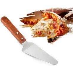 SUPERMARKET Roue à Pizza 3 Pièces, Pelle à Pizza, Pelle à Gâteau En Acier Inoxydable, Manche En Bois, Idéale Pour Les Gâteaux, Utilisée Pour La Cuisson Au Four, Au Gril Et à La Pizza，Superma -Four à pizza Soldes 2022 48929790 4
