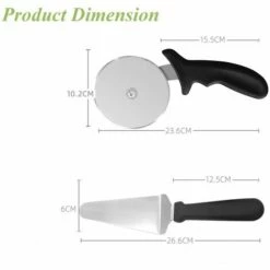 Roulette à Pizza, Coupé Pizza, Pelle à Pizza En Acier Inoxydable, Couteau A Pizza, Fourchette à Pizza, Découpe Pizza Pour Tarte Gâteau Avec Poignée En Silicone，Starlight -Four à pizza Soldes 2022 51214412 3