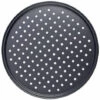 ZHUOXUAN Plaque Pizza, Ronde, Perforée, Antiadhésive, Tartes Flambées, En Acier, Moule, 12inch, Anthracite, 1pcs