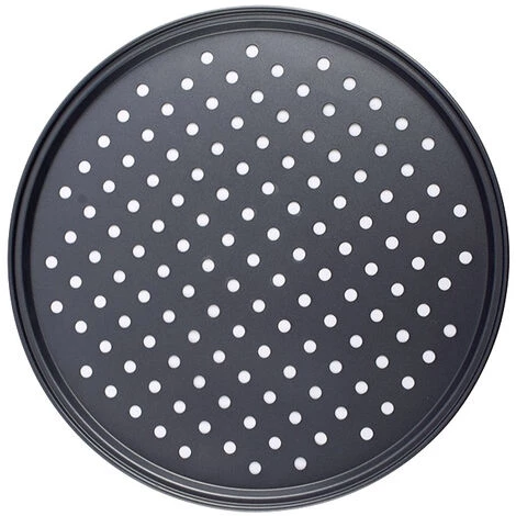 ZHUOXUAN Plaque Pizza, Ronde, Perforée, Antiadhésive, Tartes Flambées, En Acier, Moule, 12inch, Anthracite, 1pcs 3 ZHUOXUAN Plaque Pizza, Ronde, Perforée, Antiadhésive, Tartes Flambées, En Acier, Moule, 12inch, Anthracite, 1pcs