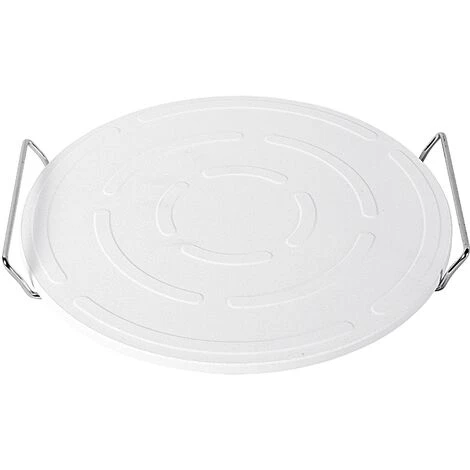 GUSTA Pizzastein Mit Halter Geeignet Auch Für BBQ Ø33cm Weiß/silber 3 GUSTA Pizzastein Mit Halter Geeignet Auch Für BBQ Ø33cm Weiß/silber