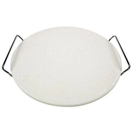GUSTA Pizzastein Mit Halter Geeignet Auch Für BBQ Ø33cm Weiß/silber 4 GUSTA Pizzastein Mit Halter Geeignet Auch Für BBQ Ø33cm Weiß/silber – Image 2