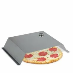 Relaxdays Four Pizza Barbecue, Avec Thermomètre, Accessoire En Inox, HLP: 10 X 55,5 X 40 Cm, BBQ, Gaz, Charbon, Argenté