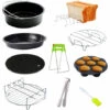 SUPERSELLER Accessoire De Four à Pizza 10pcs Kit D'accessoires Pour Friteuse à Air Friture Plaque De Cuisson Plateau à Pizza Pot Support En Métal Support à Pain Moule à Cupcake Ensemble Pour Friteuse à Air 3.2QT-5.8QT - 7 Pouces