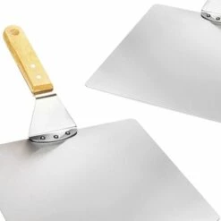 Fei Yu Pelle à Pizza En Acier Inoxydable - Pelle à Pizza Et à Gâteaux Avec Manche En Bois - Poussoir à Pizza Pour Pizza, Tarte Flambée, Petits Pains Et Pain (argent/marron - Angulaire) -Four à pizza Soldes 2022 52765901 3