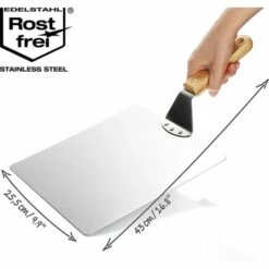 Fei Yu Pelle à Pizza En Acier Inoxydable - Pelle à Pizza Et à Gâteaux Avec Manche En Bois - Poussoir à Pizza Pour Pizza, Tarte Flambée, Petits Pains Et Pain (argent/marron - Angulaire) -Four à pizza Soldes 2022 52765901 4