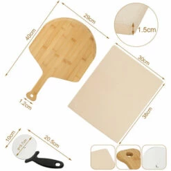 Hengda Pierre à Pizza 1,5 Cm épaisseur Cuisson Au Four Avec Spatule En Bois Pour Pizza Et Flammeküche,COUPE-PIZZA MULTIFONCTION -Four à pizza Soldes 2022 53416346 2