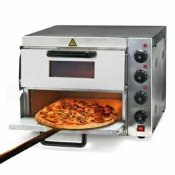 HELLOSHOP26 Four à Pizza 3000 Watts 2 étages Acier Affiné Pierre à Pizza Réfractaire Alimentaire
