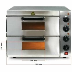 HELLOSHOP26 Four à Pizza 3000 Watts 2 étages Acier Affiné Pierre à Pizza Réfractaire Alimentaire -Four à pizza Soldes 2022 53509297 3