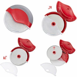 ECHOO Roulette à Pizza En Matériaux De Qualité Supérieure Avec Poignée Ovale Pour Une Prise En Main Confortable Et Protection Des Doigts (rouge) -Four à pizza Soldes 2022 54292819 3