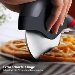 ECHOO Roulette à Pizza En Matériaux De Qualité Supérieure Avec Poignée Ovale Pour Une Prise En Main Confortable Et Protection Des Doigts (noir) -Four à pizza Soldes 2022 54292987 3