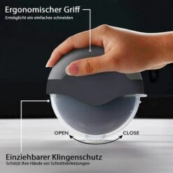 ECHOO Roulette à Pizza En Matériaux De Qualité Supérieure Avec Poignée Ovale Pour Une Prise En Main Confortable Et Protection Des Doigts (noir) -Four à pizza Soldes 2022 54292987 4