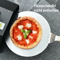 MERAX Four à Pizza Portable à Gaz En Fer Enduit De Poudre Avec Plaque Céramique 11 Pouces, 46 X 33 X 66 Cm, Noir -Four à pizza Soldes 2022 54462034 3