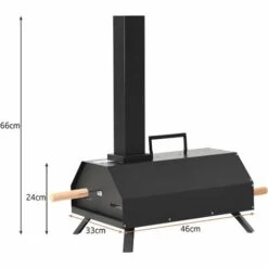 MERAX Four à Pizza Portable à Gaz En Fer Enduit De Poudre Avec Plaque Céramique 11 Pouces, 46 X 33 X 66 Cm, Noir -Four à pizza Soldes 2022 54462034 5