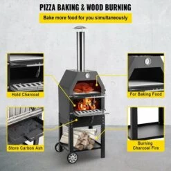 M-E Four à Pizza Avec Fonction Grill - LIVOO DOC228 - Alimentation Au Bois Ou Au Charbon, Température De Cuisson Réglable, Grilles De Cuisson Incluses, Avec 2 Grilles En Métal 11 M-E Four à Pizza Avec Fonction Grill - LIVOO DOC228 - Alimentation Au Bois Ou Au Charbon, Température De Cuisson Réglable, Grilles De Cuisson Incluses, Avec 2 Grilles En Métal -Four à pizza Soldes 2022 54654932 5
